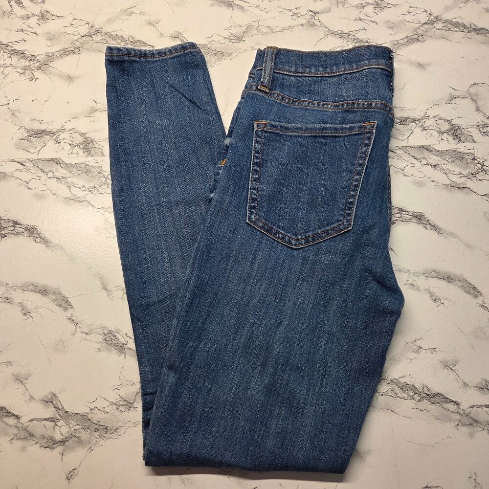 Gap 2/26R Medium Wash Denim Blue Distressed High Rise Jean Leggings
